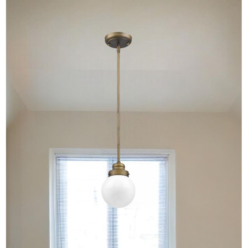 Hivvago Brushed Gold Metal Hanging with Round Glass Shade