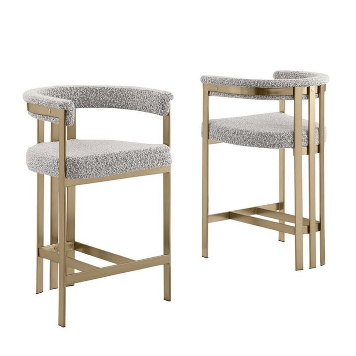 Best Quality Furniture Glam gatsby Rich gray counter height chairs- Set of 2