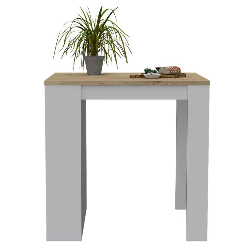 Milos Kitchen Island Table White-Light Oak