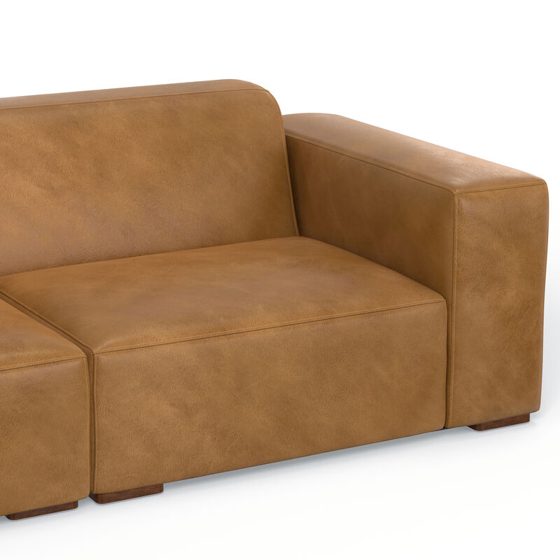 Rex Left-Facing Modular Sectional Sofa in Genuine Leather