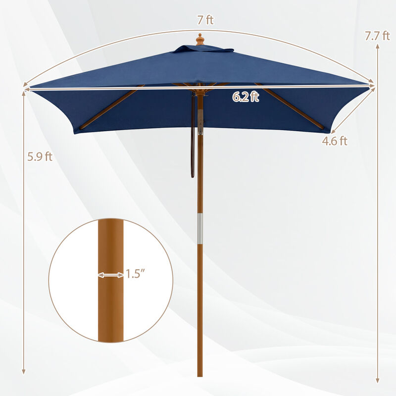 height of 7 foot patio umbrella Sunnydaze Outdoor with Tilt & Crank, Beige, 7.5 ft Easy Operation System 7 ft Portable Outdoor Umbrella