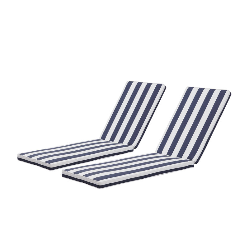 2-Piece Outdoor Lounge Chair Cushion Set Patio Furniture Seat Replacement for Garden & Poolside