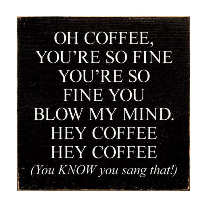 Funny Coffee Quote Wood Sign Wall Decor for Kitchen Coffee Bar