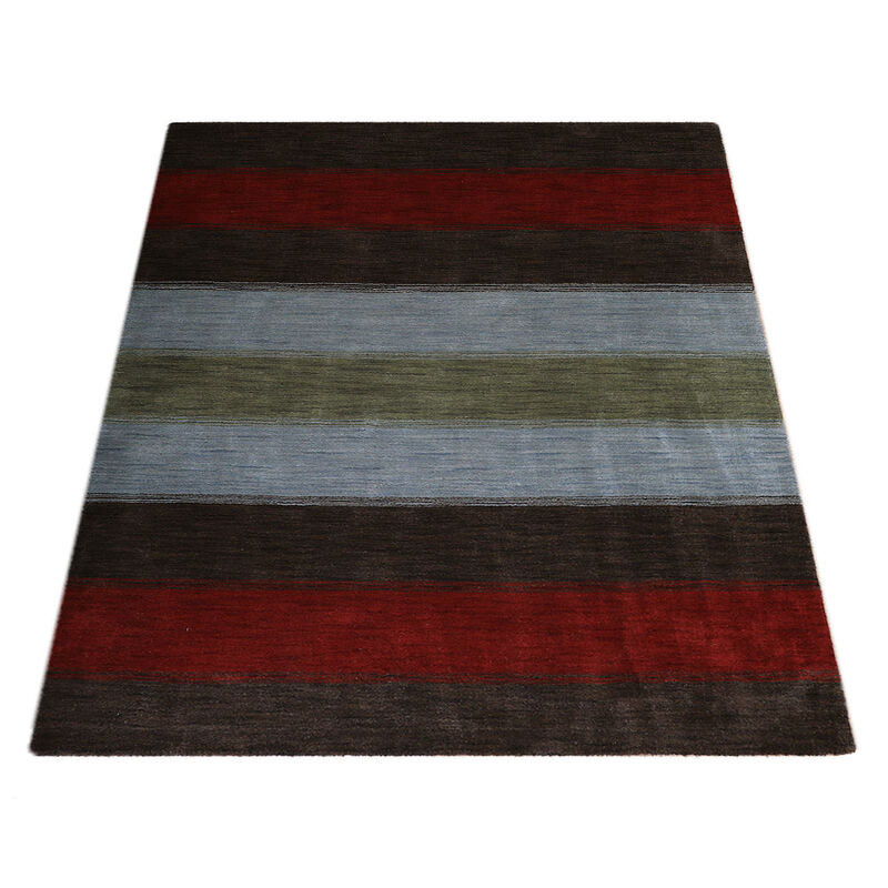 RUGSOTIC CARPETS HAND KNOTTED LOOM WOOL ECO-FRIENDLY AREA RUGS  - Rectangle, Contemporary Modern Design, High Pile Handmade Anti Skid Rugs for Living Room (L00098) image number 2