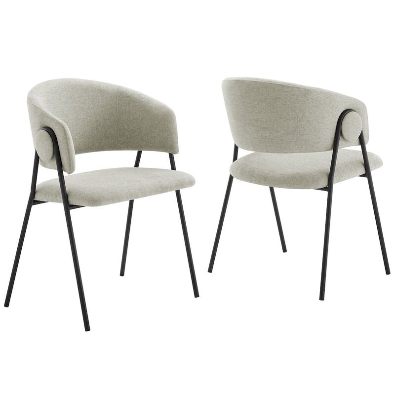 Nella Upholstered Heathered Chenille Dining Chairs Set of 2 image number 0