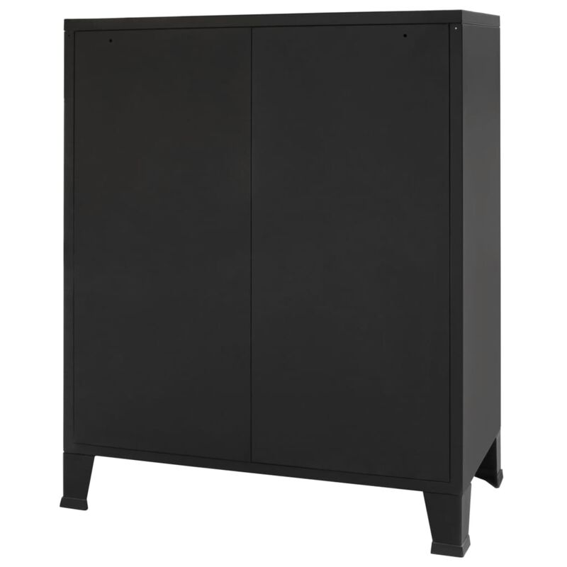 vidaXL Chest of Drawers Metal Industrial Style 30.7"x15.7"x36.6" Black