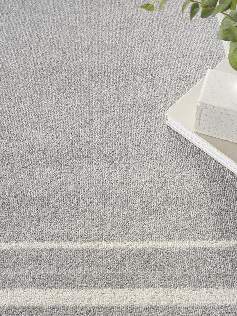 Nourison Essentials NRE02 Gray/Ivory 5' x Square Rug