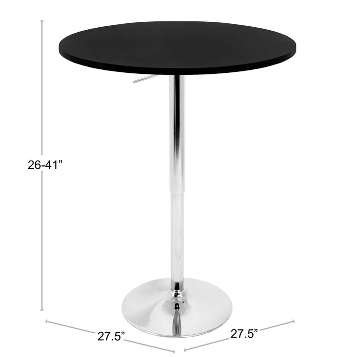 Lumisource Modern Elia Adjustable Height Bar Table - Black