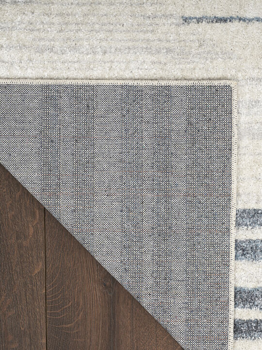Astra Machine Washable ASW04 Ivory/Blue 2'2" x 10' Rug
