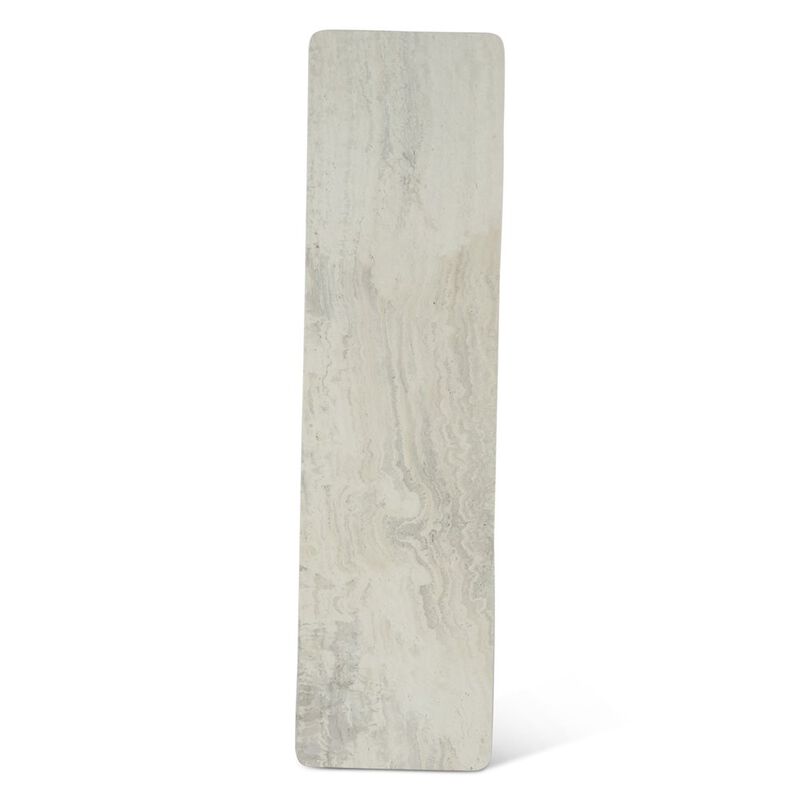 World Interiors Caldera Console Table with White Travertine and Light Oak Base