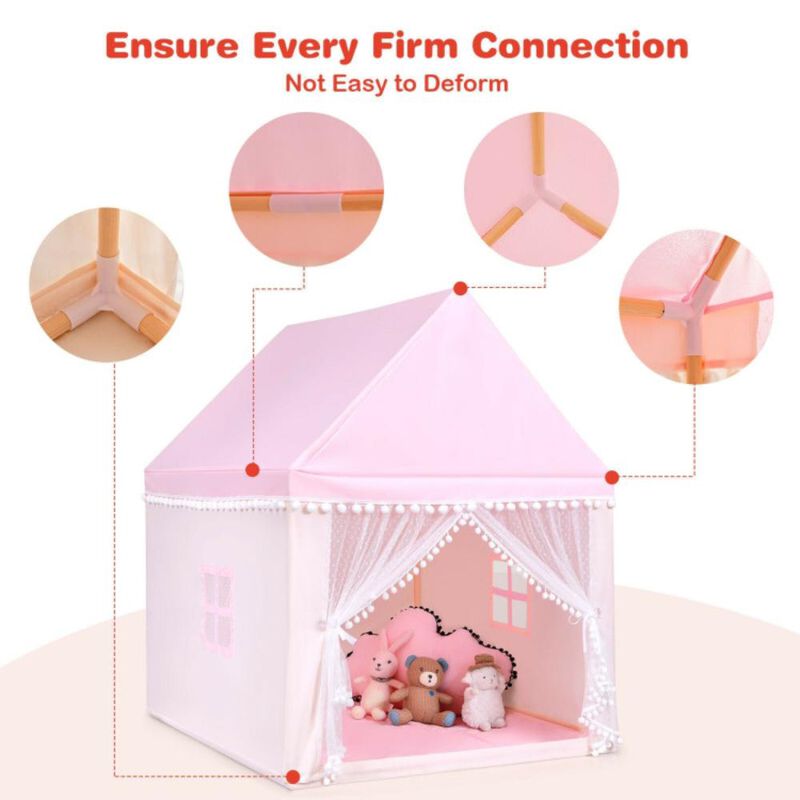 Hivvago Kids Play Tent Large Playhouse Children Play Castle Fairy Tent Gift with Mat
