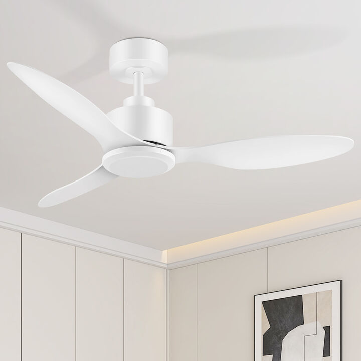 Breezary 42" Ceiling Fan No Light, 3 Blades, DC Motor, 6 Speeds, Remote Control, Reversible