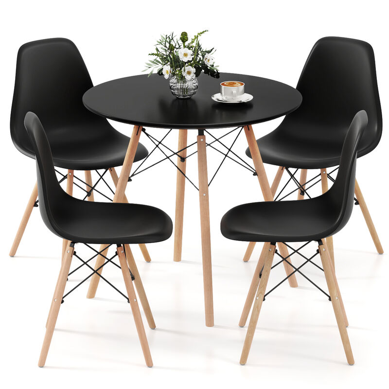 5 Pieces Table Set With Solid Wood Leg For Dining Room image number 3
