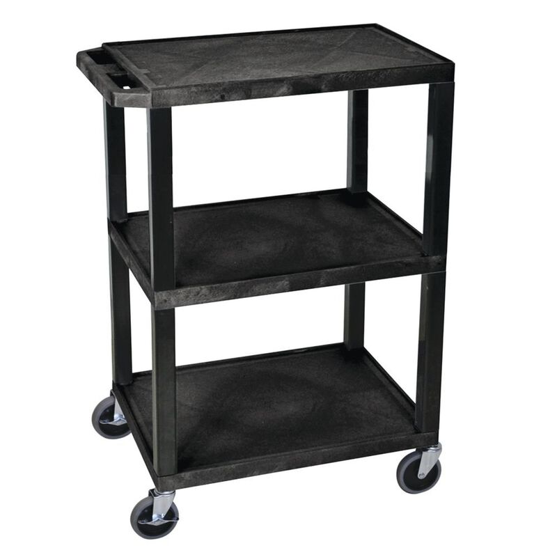 H. Wilson Black 3 Shelf Specialty Utility Cart