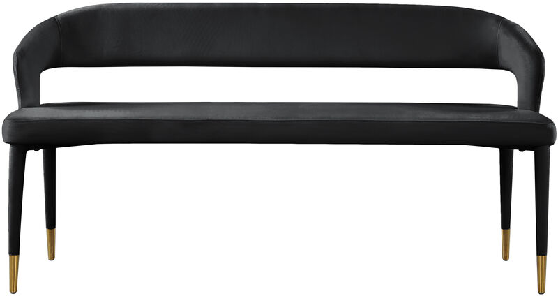 Meridian Furniture Destiny Black Velvet Bench image number 3