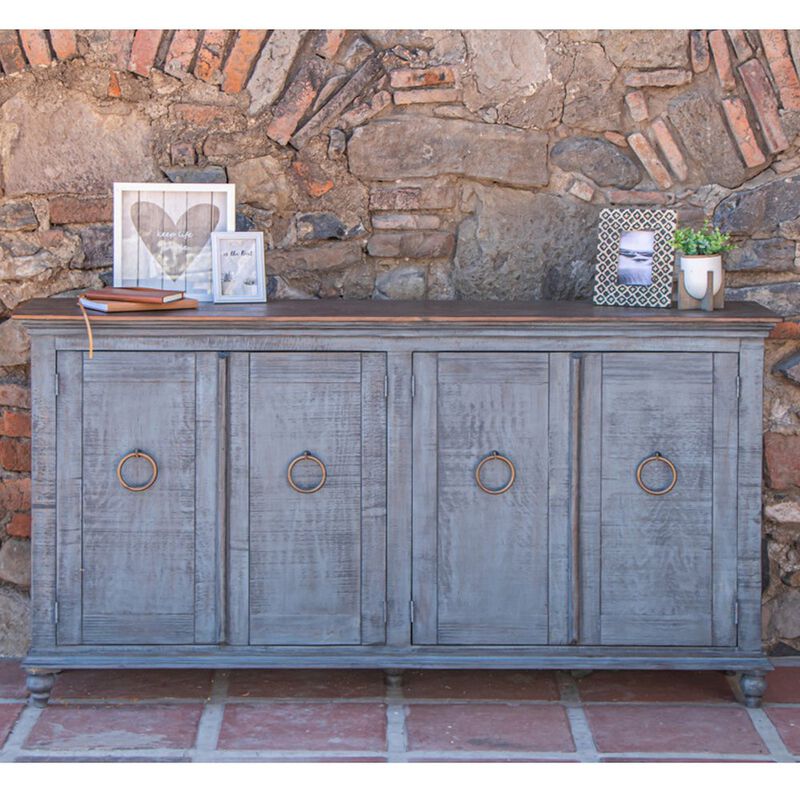Crafters and Weavers Macao 4 Door Sideboard - Blue - 73
