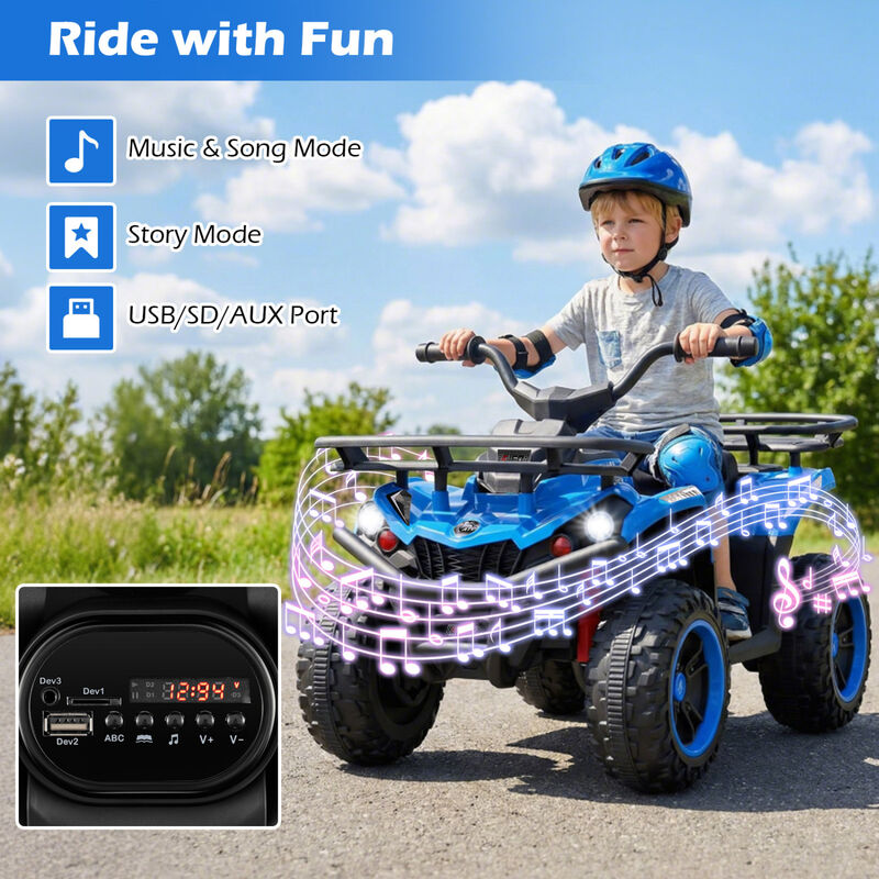 Kids Electric Ride On Quad with 24V Battery and LED Headlights for Outdoor Use image number 6