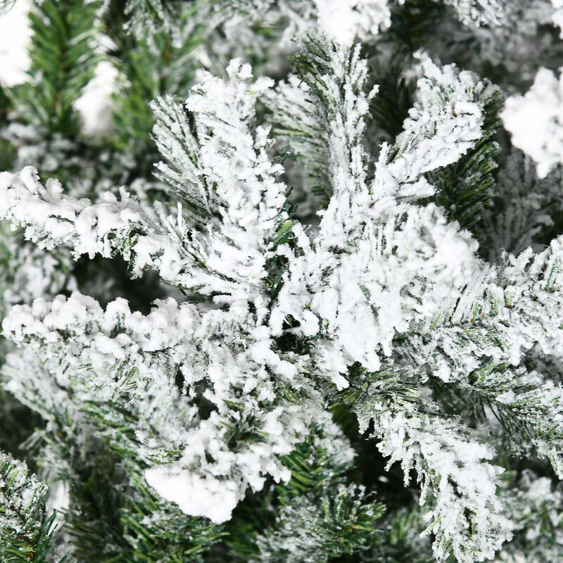 9 ft Tall Unlit Snow Flocked Pine Artificial Christmas Tree with Realistic Branches