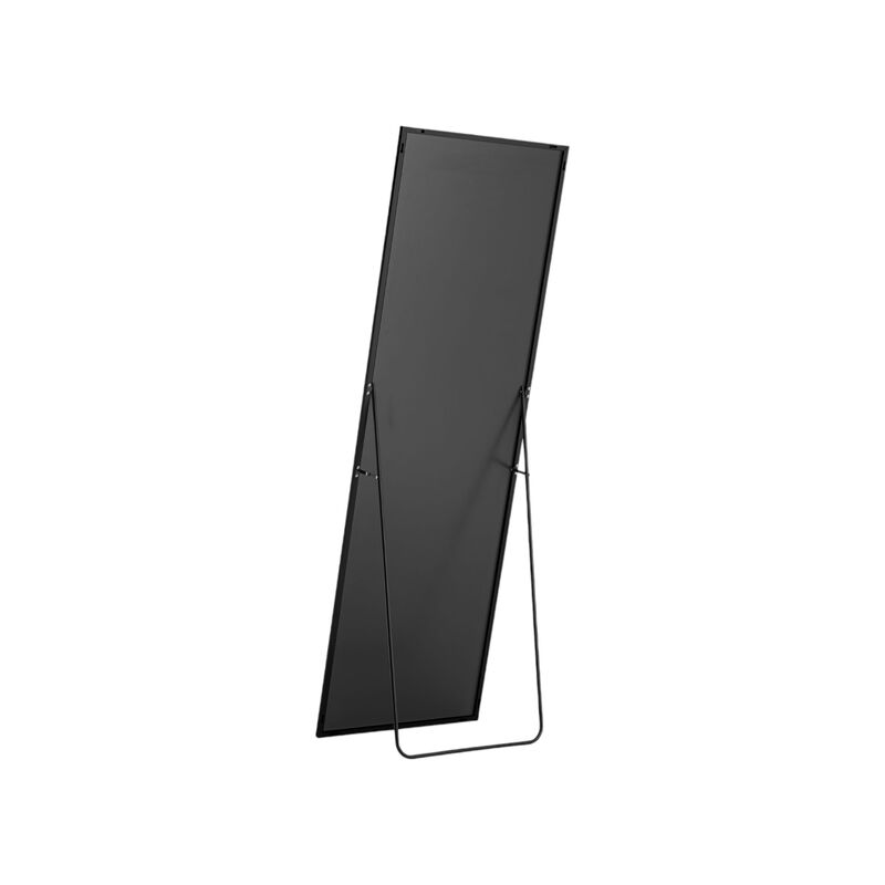 HomeRoots 63" Black Metal Freestanding and Wall Mount Framed Full Length Mirror image number 2