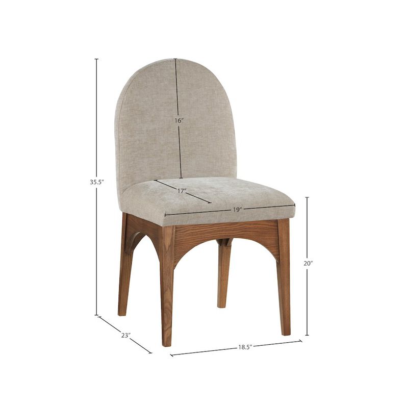 Meridian Furniture Waldorf Beige Chenille Fabric Dining Chair