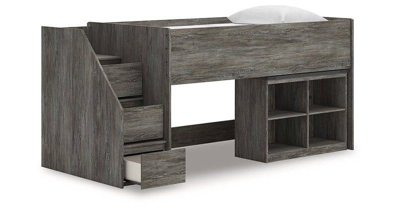 Frandern Twin Loft Bed with Bookcase Storage image number 1