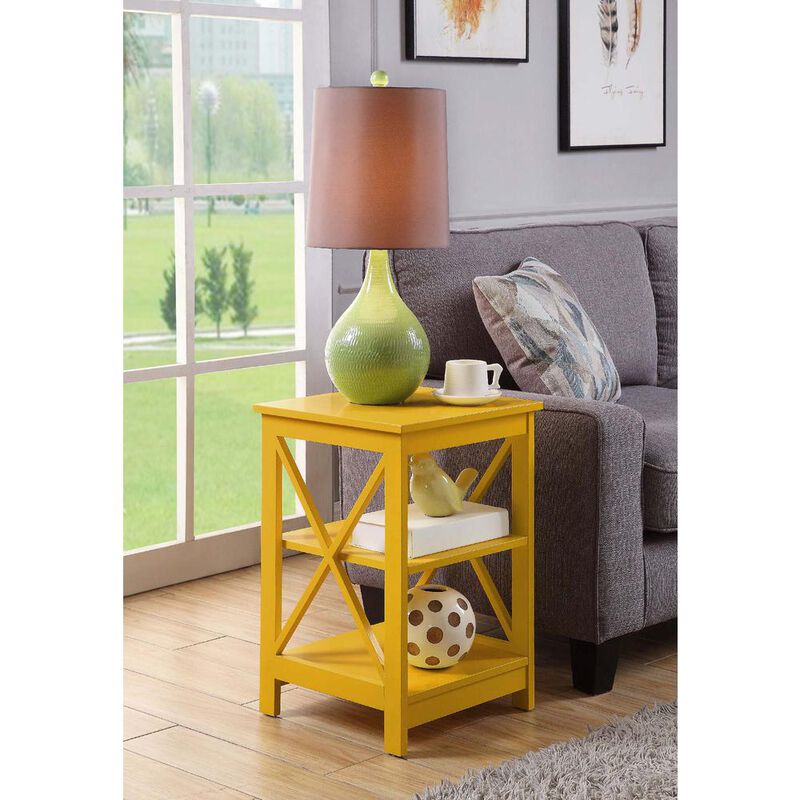 Convience Concept, Inc. Oxford End Table with Shelves Yellow