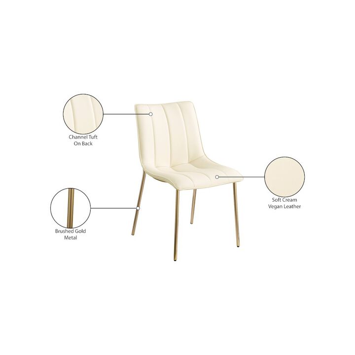 Meridian Furniture Isla Cream Vegan Leather Dining Chair, Set of 2