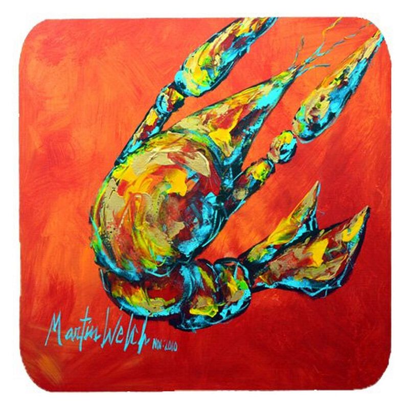 Caroline's Treasures MW1131FC Crawfish Spicy Craw Foam Coasters (Set of 4), 3.5 H x 3.5 W, Multicolor image number 0