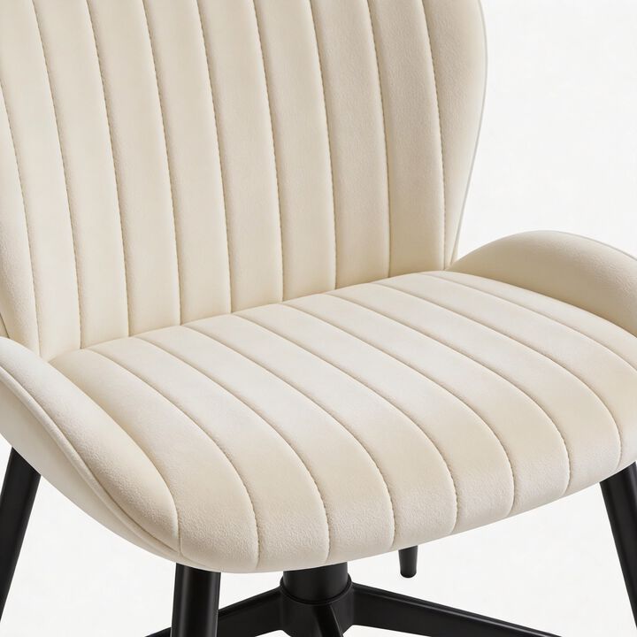 Modern Ribbed Suede Upholstered Dining Chair Set of 4