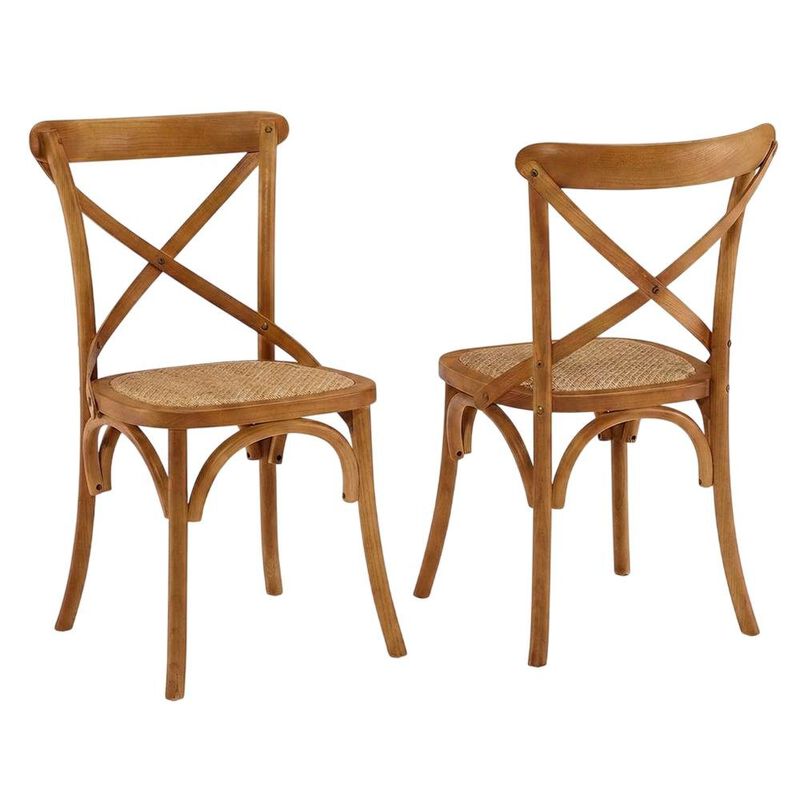 Wooden Dining Side Chairs for Kitchen and Dining Room, Natural, Set of 2 image number 0