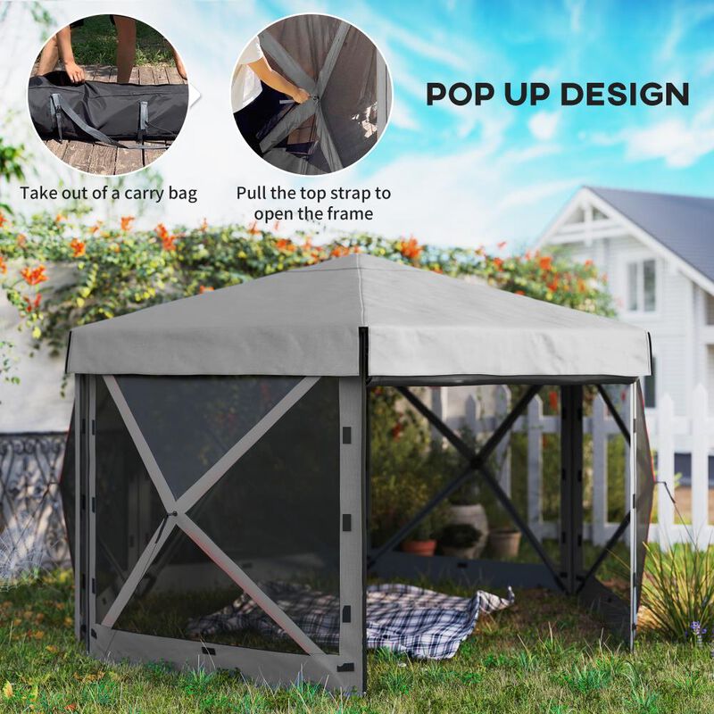 Hivvago Hexagon 12x12 Pop Up Canopy Shelter image number 3