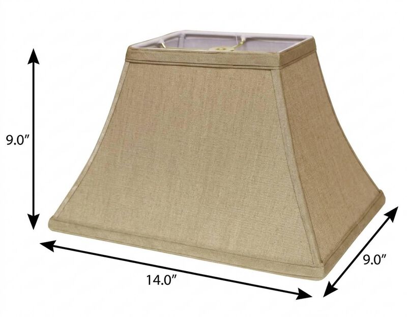 HomeRoots 14" Pale Brown Rectangle Bell No Slub Lampshade image number 3