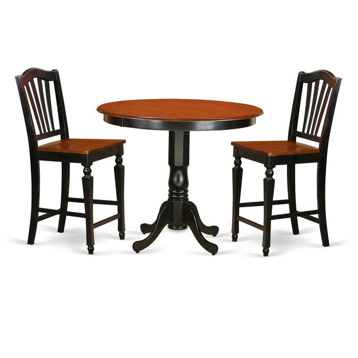 3 Pc counter height Table and chair set-pub Table and 2 Kitchen Chairs.