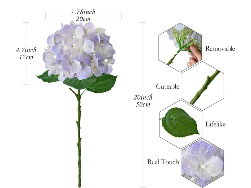 4 Piece Purple Artificial Flowers Real Touch Outdoor Garden Porch Decor image number 2