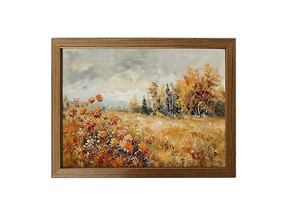 Framed Vintage Fall Landscape Wall Art 12 X 16 Inch Rustic Autumn Countryside