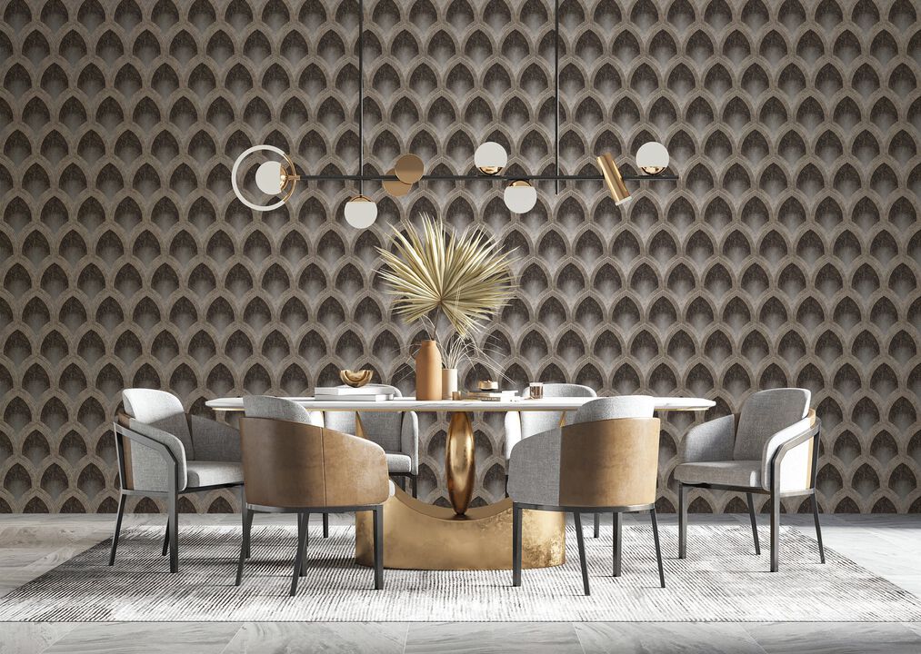 Special FX 2 Nouveau Scallop Bronze Brown Wallpaper G68087
