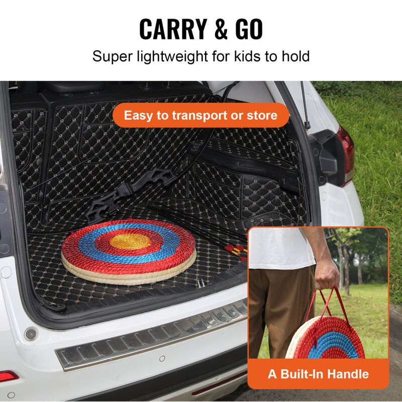Handmade Straw Arrow Target, 3-Layer Round Archery Target for Outdoor Bow Shooting-Multi Color image number 6