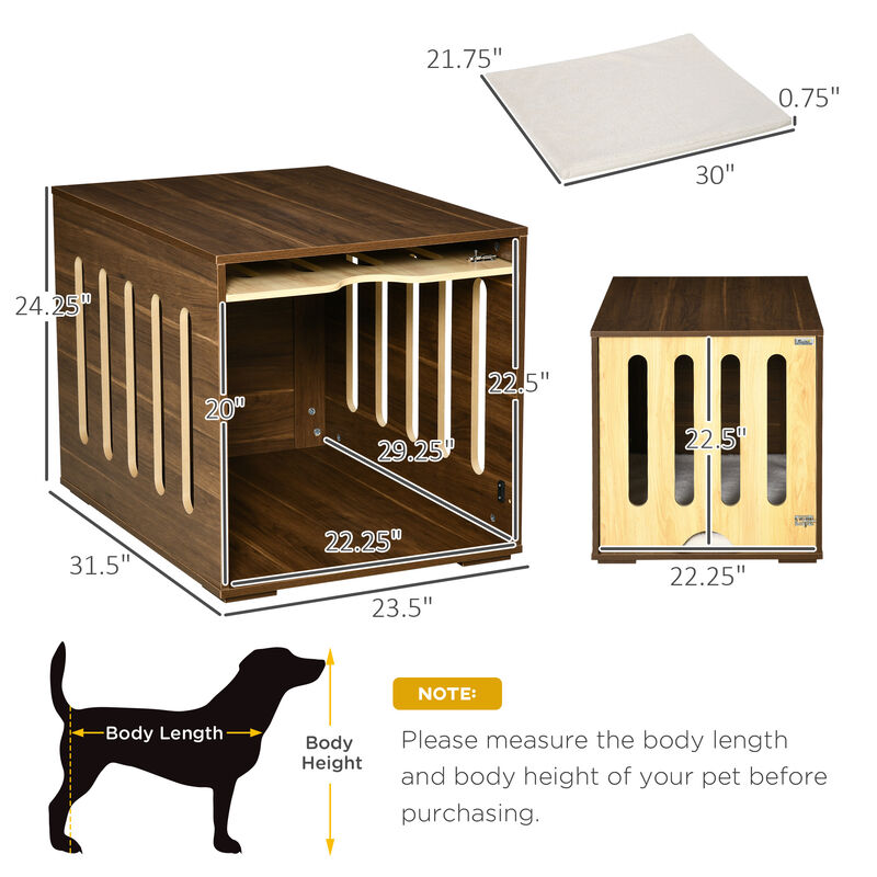 Streamdale Stylish Dog Crate End Table with Cushion image number 6