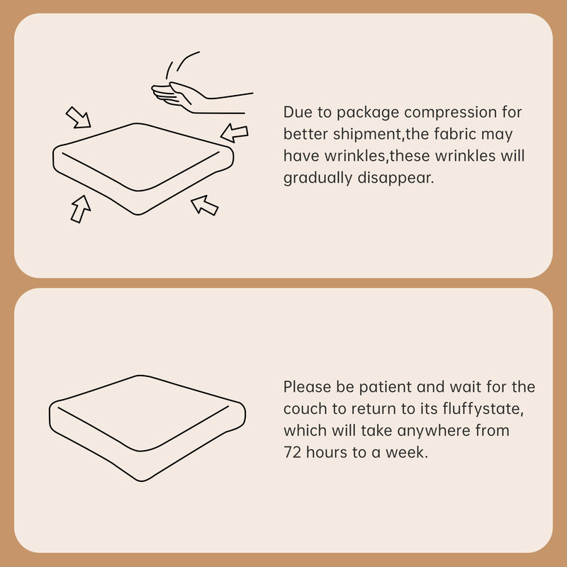 TATEUS Teddy Fabric 32D Boneless Sofa with L-Shaped Chaise