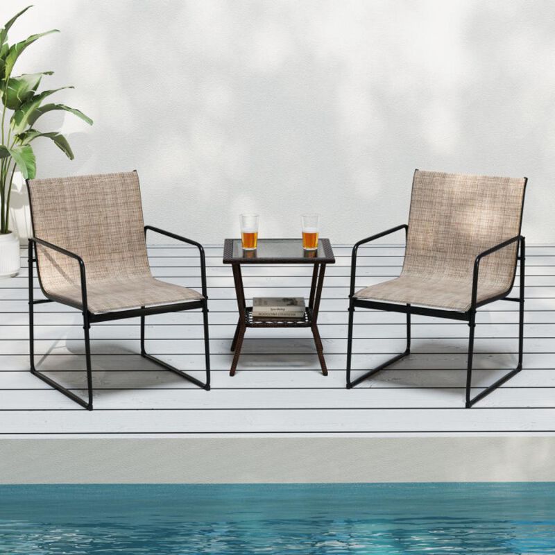 Hivvago Outdoor Dining Chairs Set of 4 Patio Furniture Chair with Breathable Seat and Backrest