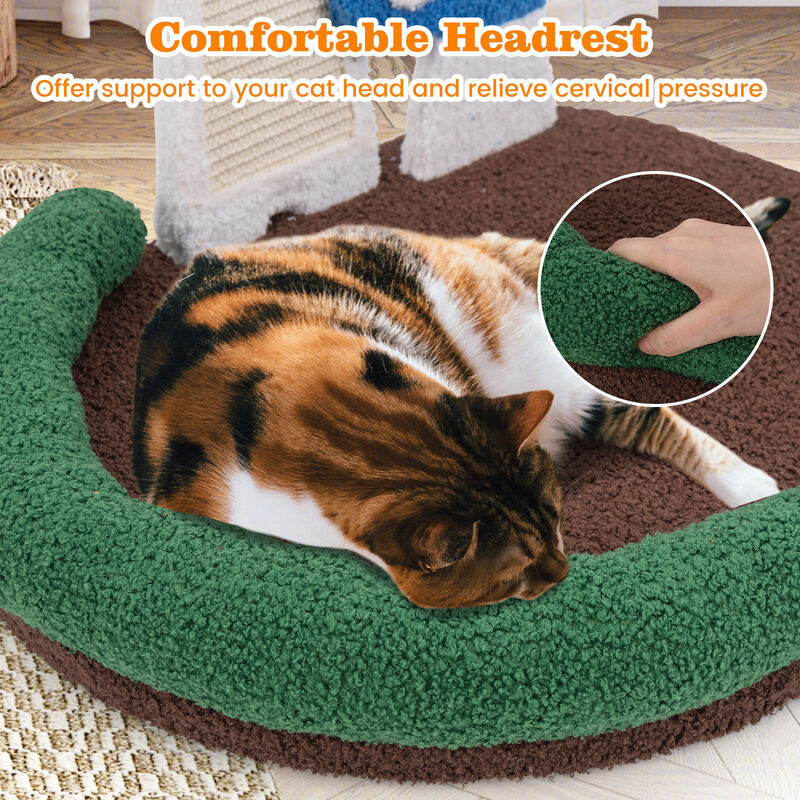 Mushroom Cat Bed Cat Claw Scratcher with Wide Bed and Sisal Scratch Panel