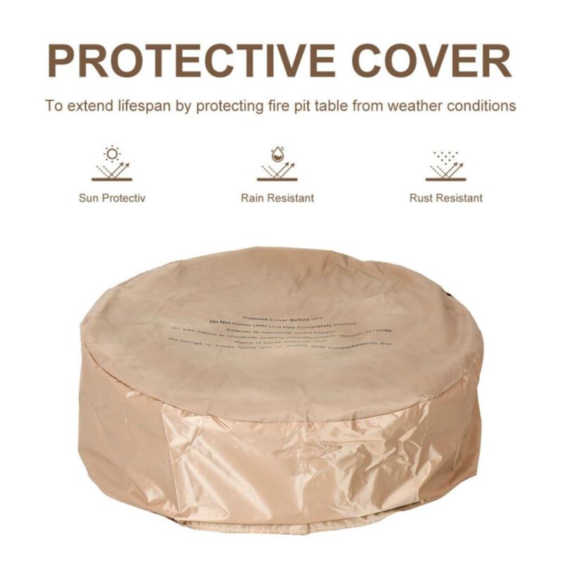 Hivvago Propane Gas Fire Pit with Lava Rocks and Protective Cover