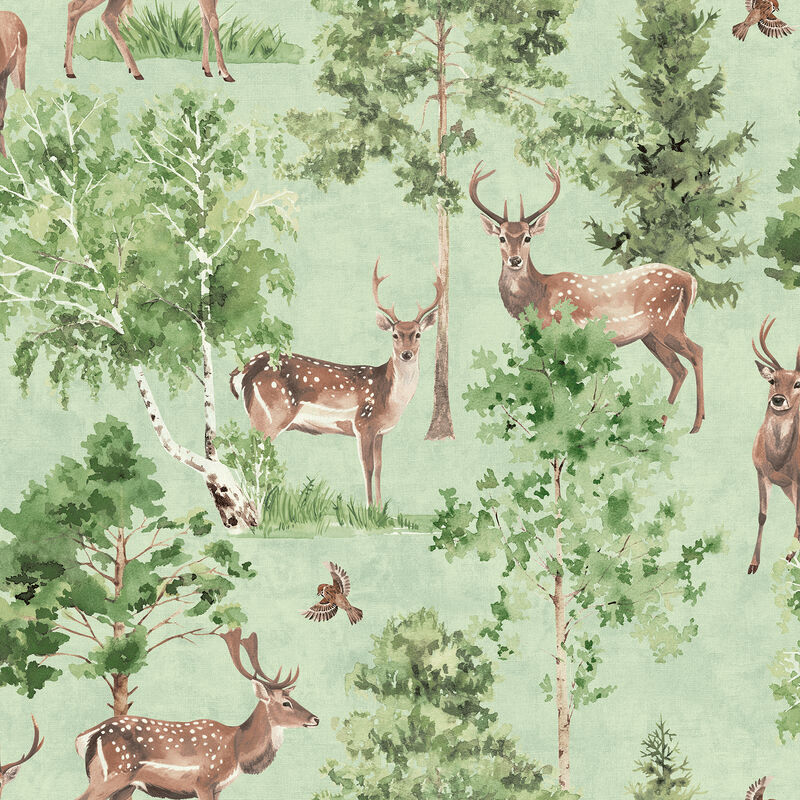 Cletis Neutral Deer Forest Wallpaper (Set of 2) image number 0