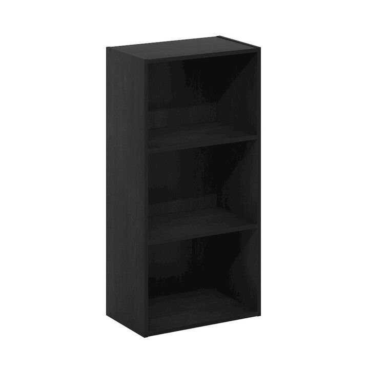 Furinno Luder 3-Tier Open Shelf Bookcase, Blackwood