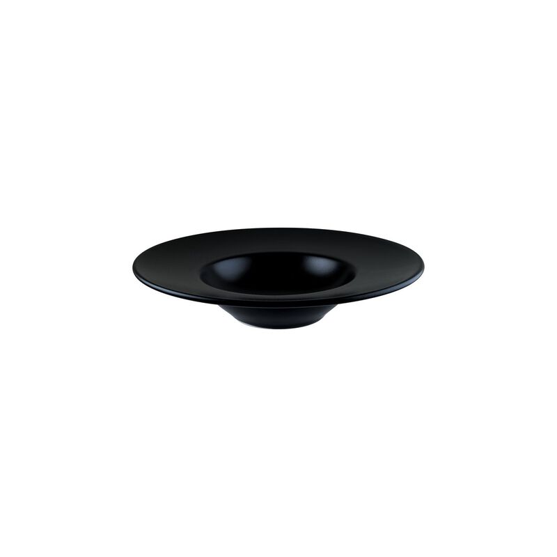 Notte dia.11" h:2.5" 14 oz. Round Black Porcelain Bowl (Set of 2)