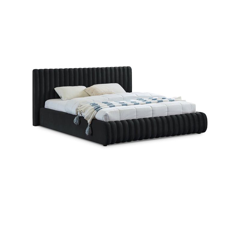Meridian Furniture Nico Black Velvet King Bed
