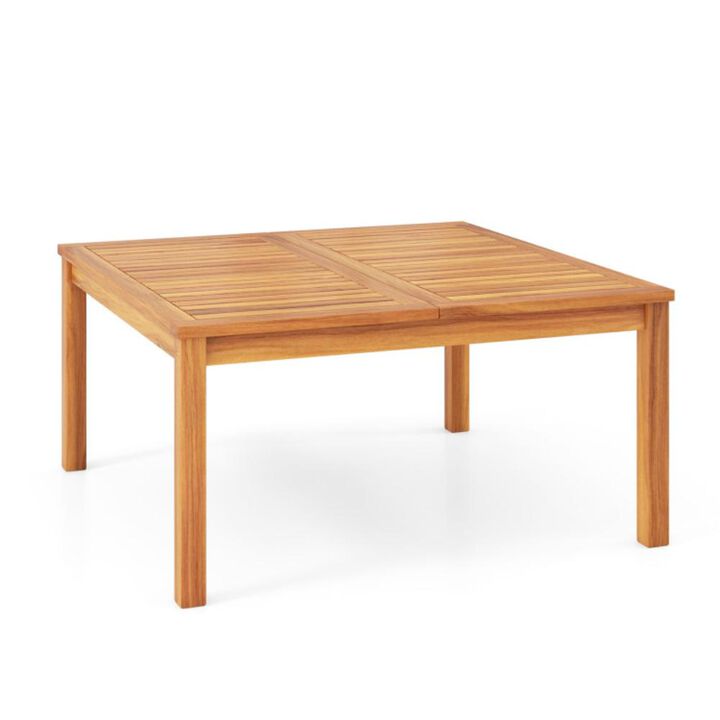 35.5" Patio Solid Acacia Wood Side Table