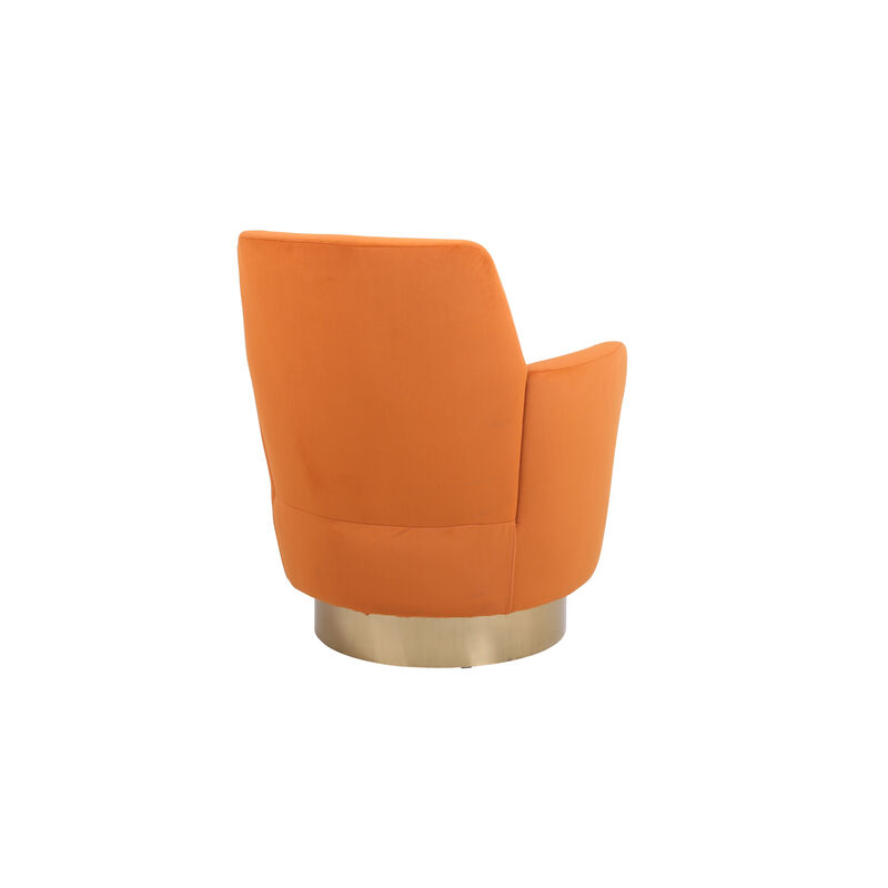 Streamdale Orange Velvet Swivel Accent Chair image number 4