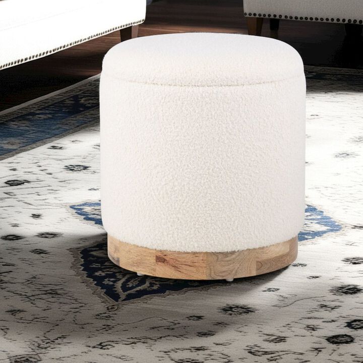 Carolina Chair & Table Handwoven Notus Ecru Boucle Storage Ottoman