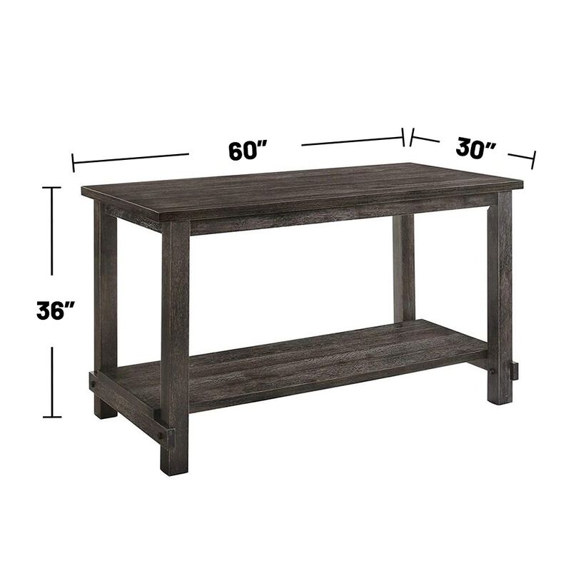 Simple Relax Rectangle Counter Height Table in Weathered Gray image number 2